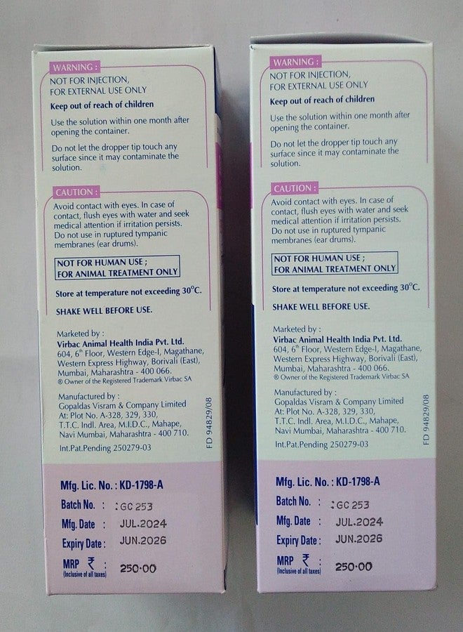 Virbac Epiotic - Ear Cleanser for Dogs and Cats - 100 Ml - Pack of 2 - Image 2